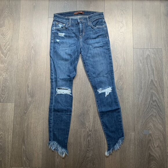 Joe’s Jeans Skinny Jeans Icon Aydin Distressed asymmetrical hem denim  mid rise - Picture 4 of 16